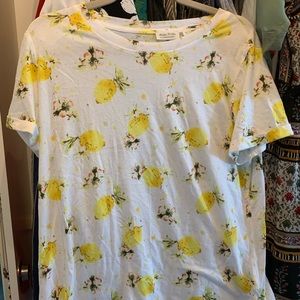 Meadow Rue lemon print t shirt sz medium anthro
